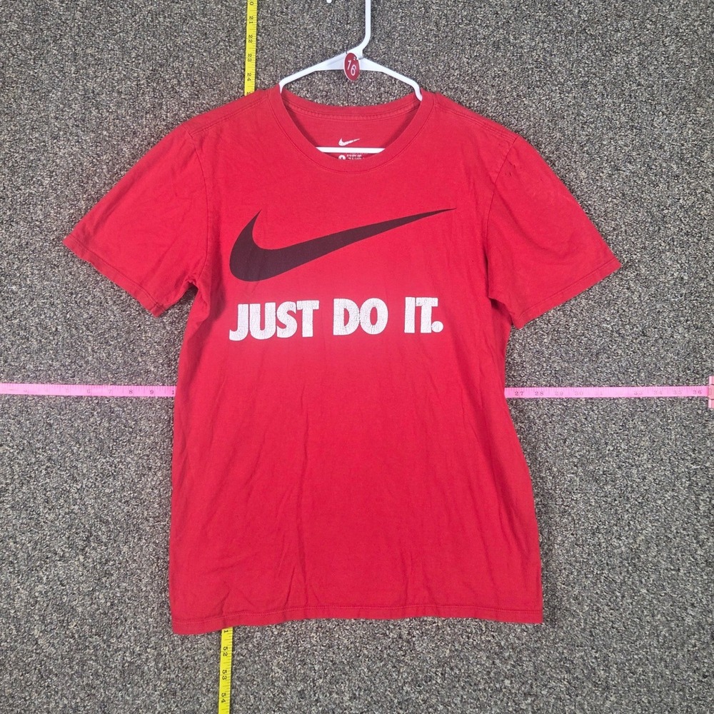 Nike Graphic T-Shirt Mens Small Red Just Do It Swoosh Athletic Cut Short Sleeve